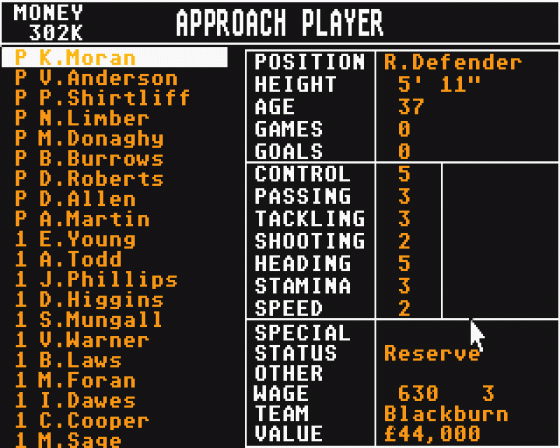 Professional Football Masters 4.07 Screenshot 6 (Atari ST)