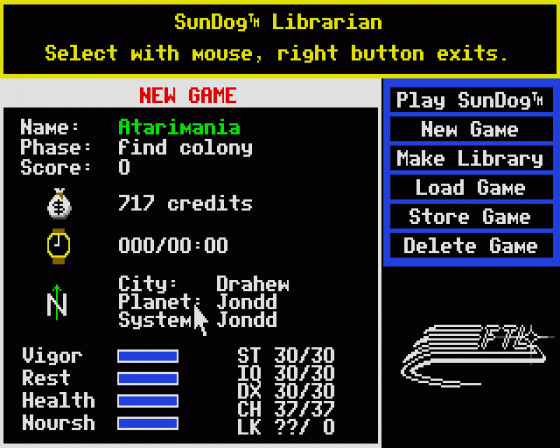 Sundog: Frozen Legacy Screenshot 22 (Atari ST)