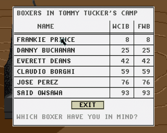 World Championship Boxing Manager 3.0 Screenshot 16 (Atari ST)