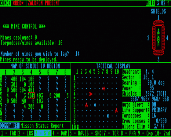 Star Fleet I - The War Begins! 2.1 Screenshot 6 (Atari ST)