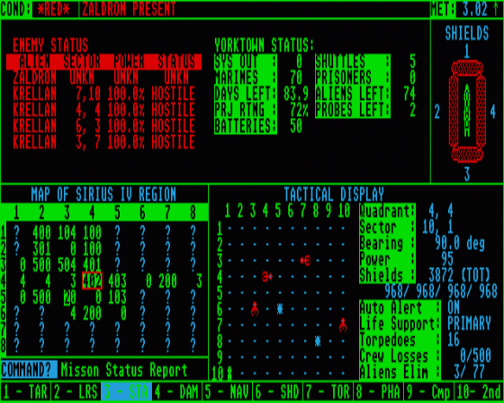 Star Fleet I - The War Begins! 2.1 Screenshot 7 (Atari ST)