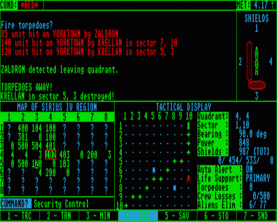 Star Fleet I - The War Begins! 2.1 Screenshot 10 (Atari ST)