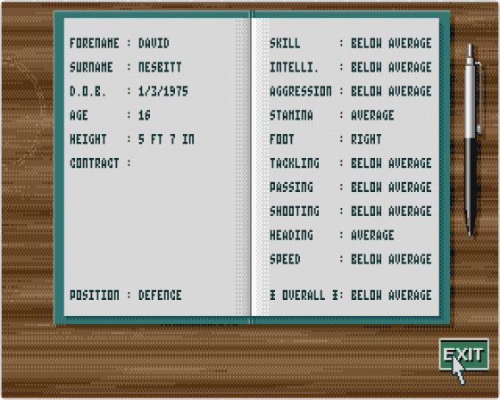 Graham Taylor's Soccer Challenge 1.0 Screenshot 7 (Atari ST)