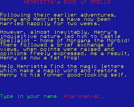 Henrietta's Book of Spells Screenshot 5 (Atari ST)