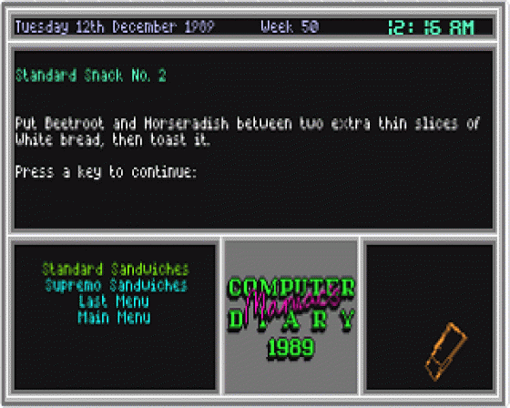 Computer Maniacs Diary 1989 Screenshot 5 (Atari ST)