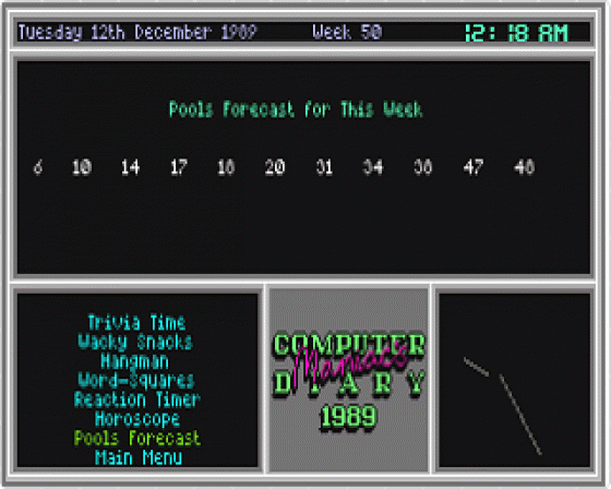 Computer Maniacs Diary 1989 Screenshot 10 (Atari ST)