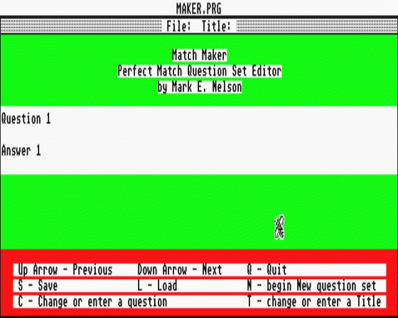 Perfect Match Screenshot 5 (Atari ST)