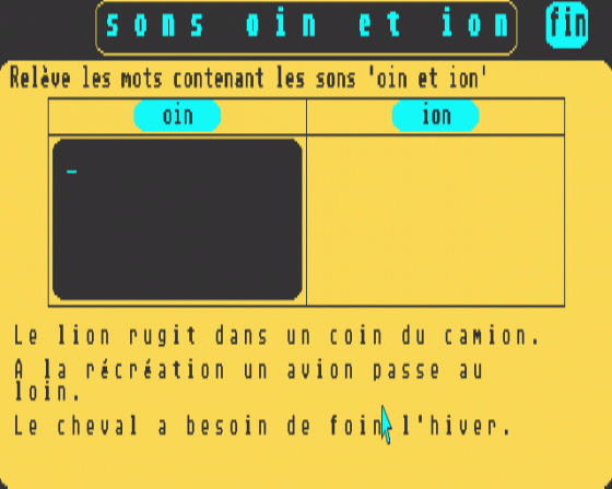 Francais Sons Screenshot 5 (Atari ST)