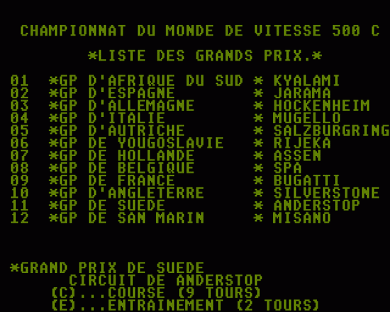 Grand Prix 500cc Screenshot 8 (Atari ST)