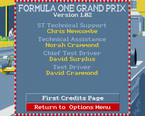 Formula One Grand Prix 1.02 Screenshot 13 (Atari ST)