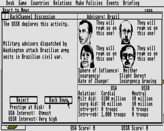 Balance Of Power: The 1990 Edition Screenshot 11 (Atari ST)