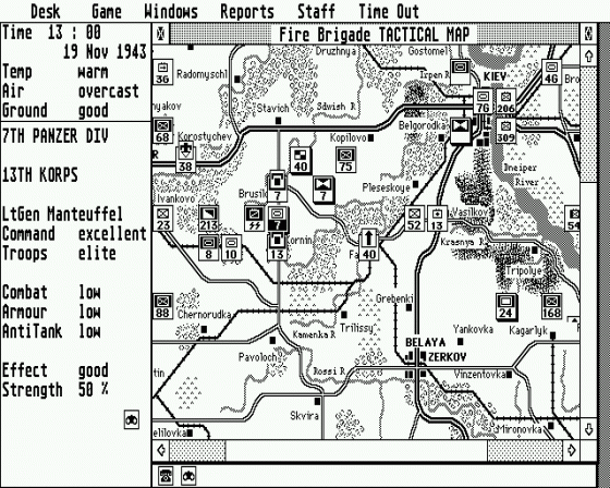 Fire Brigade: The Battle for Kiev 1943 1.11 Screenshot 11 (Atari ST)