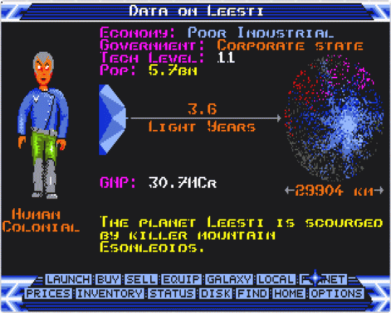 Elite 1.02 Screenshot 8 (Atari ST)