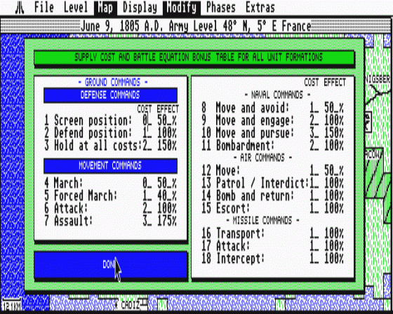 UMS: The Universal Military Simulator II: Nations at War 1.1 Screenshot 9 (Atari ST)