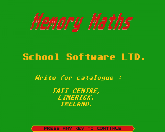 Maths Mania! Screenshot 13 (Atari ST)