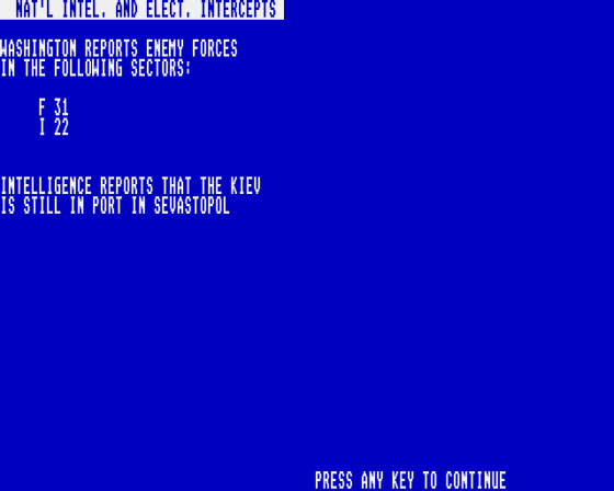 Fifth Eskadra: Modern Naval Combat in the Mediterranian Sea 1.2 Screenshot 12 (Atari ST)