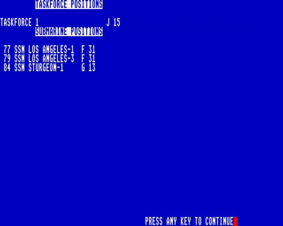 Seventh Fleet: Modern Naval Combat in the Pacific Ocean 1.1 Screenshot 7 (Atari ST)