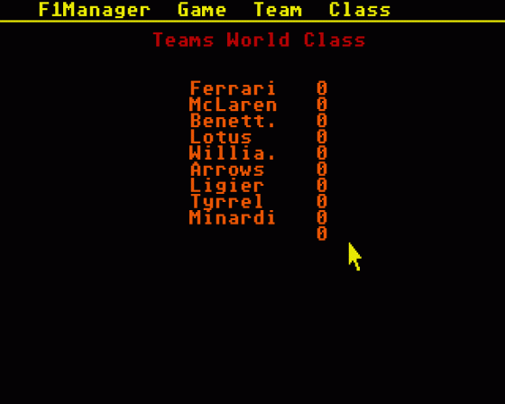 F1 Manager Screenshot 8 (Atari ST)