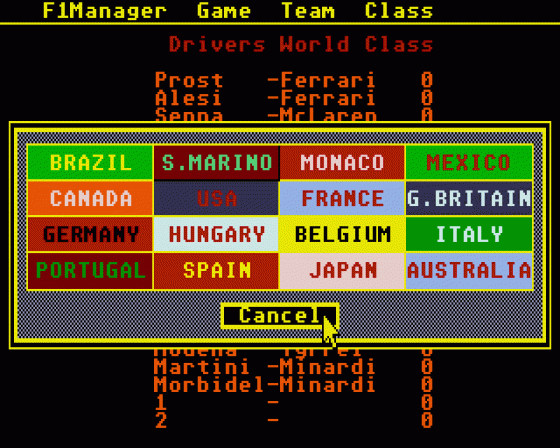 F1 Manager Screenshot 10 (Atari ST)