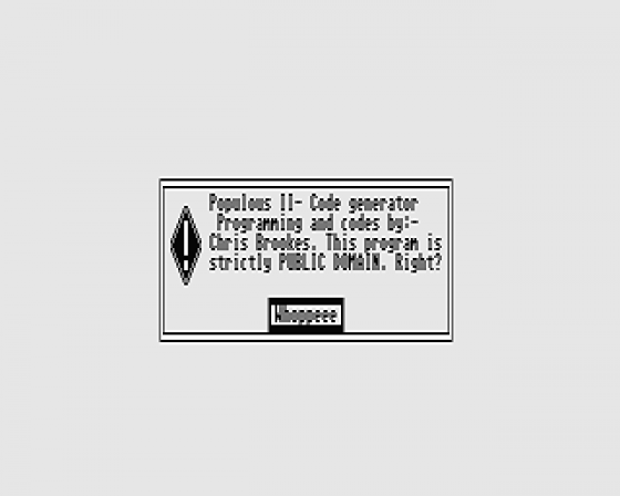 Populous II Level Codes Generator