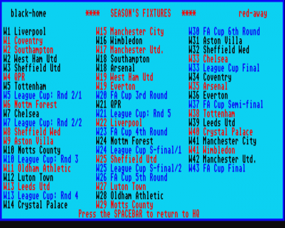 Division One '92 Screenshot 7 (Atari ST)