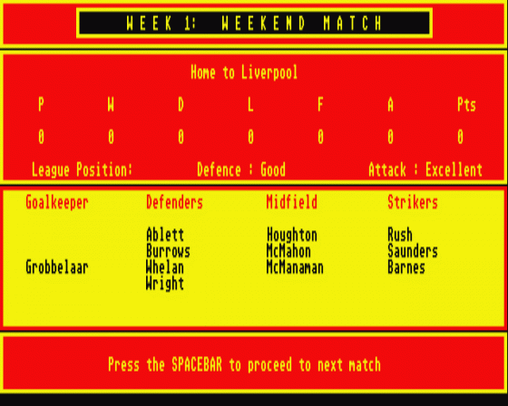 Division One '92 Screenshot 13 (Atari ST)