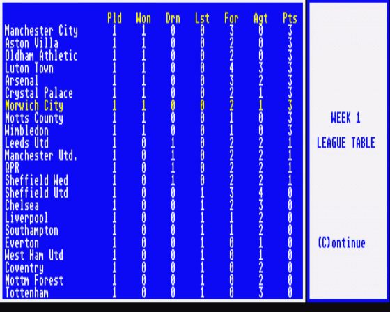 Division One '92 Screenshot 20 (Atari ST)