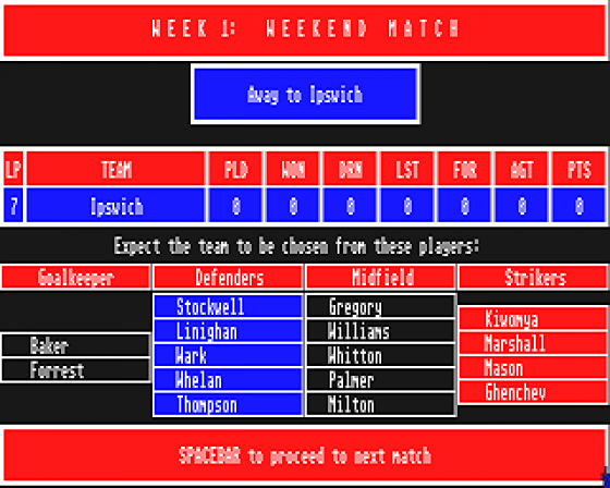 Premier Soccer 1.0 Screenshot 10 (Atari ST)