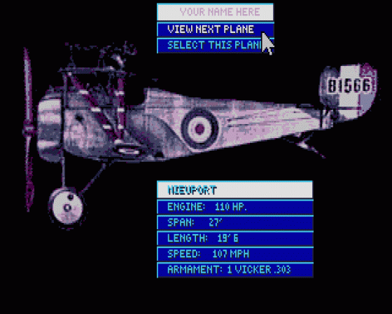 Blue Max - Aces of the Great War Screenshot 8 (Atari ST)