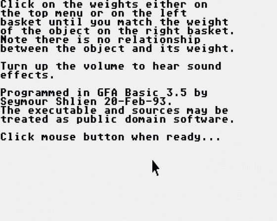 5 Years Children Screenshot 6 (Atari ST)