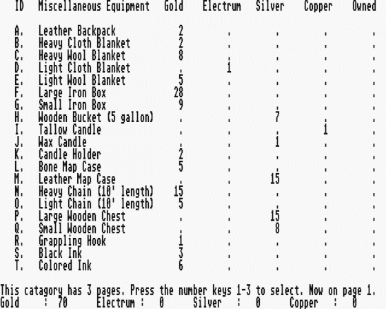 Advanced Dungeons and Dragons Unofficial Character Generator Screenshot 6 (Atari ST)