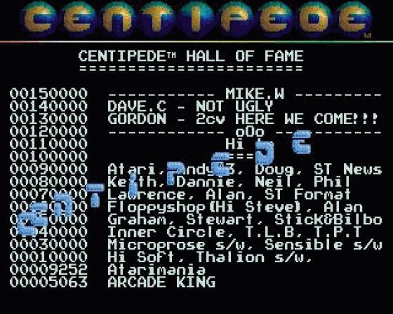 Centipede Screenshot 5 (Atari ST)