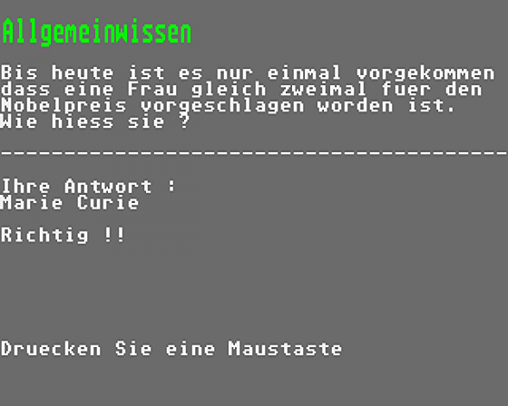 Das Grosse Quiz Screenshot 5 (Atari ST)