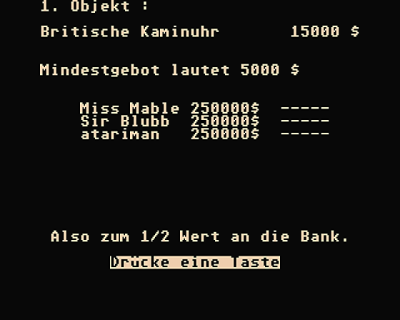 Der Grosse Kunstauktion Screenshot 6 (Atari ST)