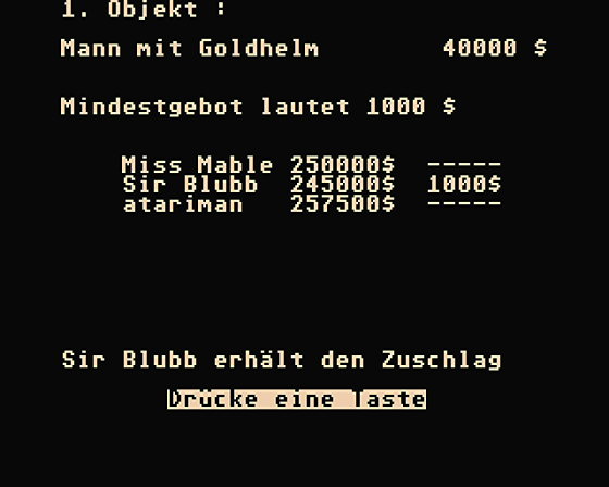 Der Grosse Kunstauktion Screenshot 10 (Atari ST)