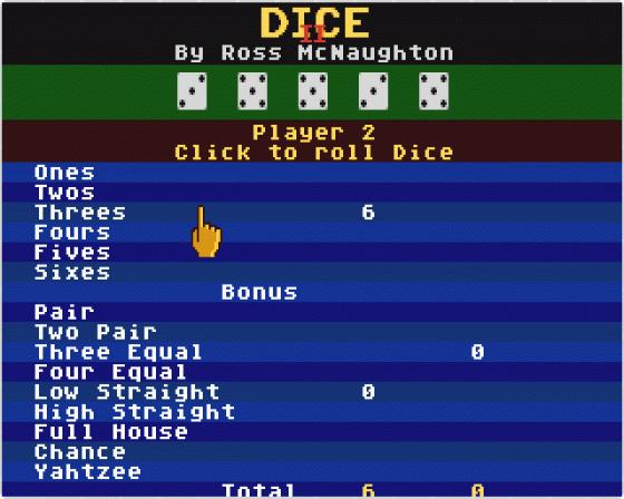 Dice II Screenshot 1 (Atari ST)