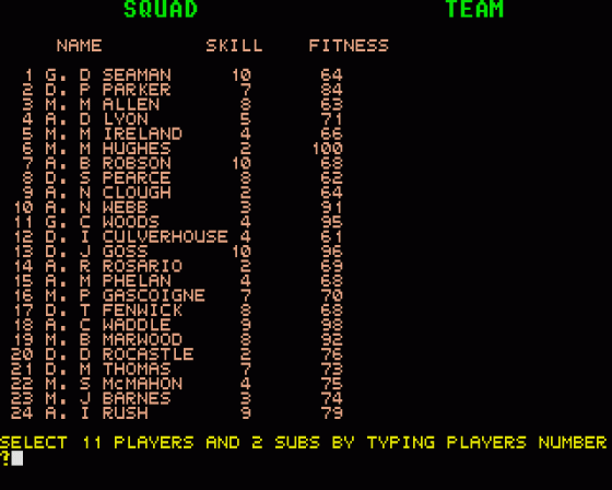 England Team Manager Screenshot 5 (Atari ST)