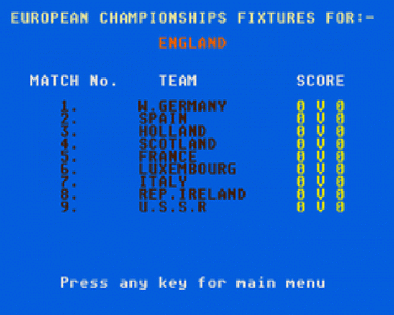 England Team Manager Screenshot 7 (Atari ST)