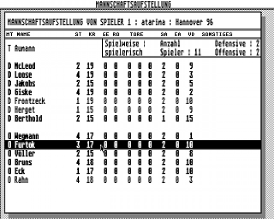 Fussball-ST Plus 1.80 Screenshot 10 (Atari ST)