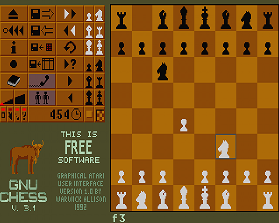 GNU Chess 3.1 Screenshot 1 (Atari ST)