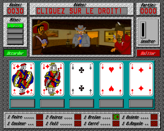 Jeu de Poker Screenshot 5 (Atari ST)