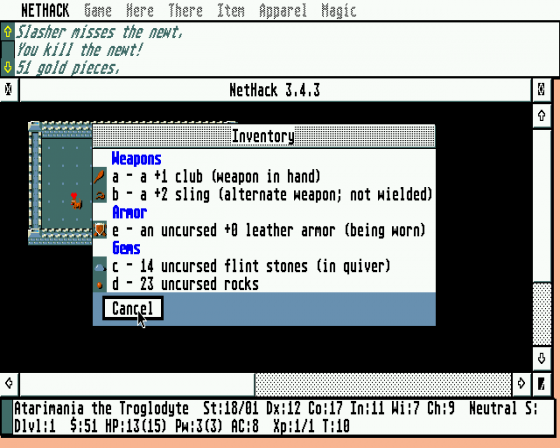 Nethack 3.43 Screenshot 6 (Atari ST)