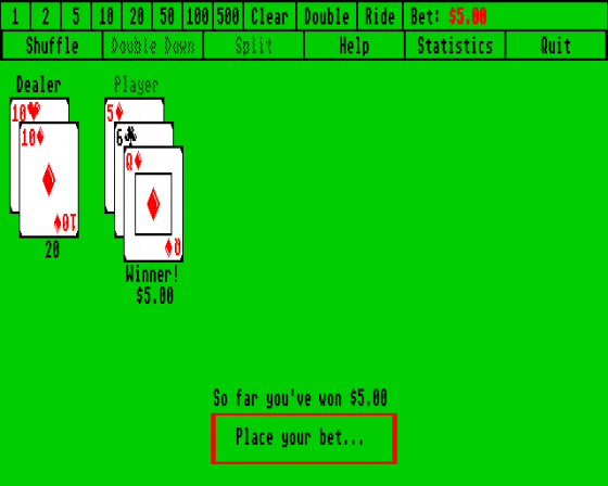 Odds-on 21 Screenshot 1 (Atari ST)