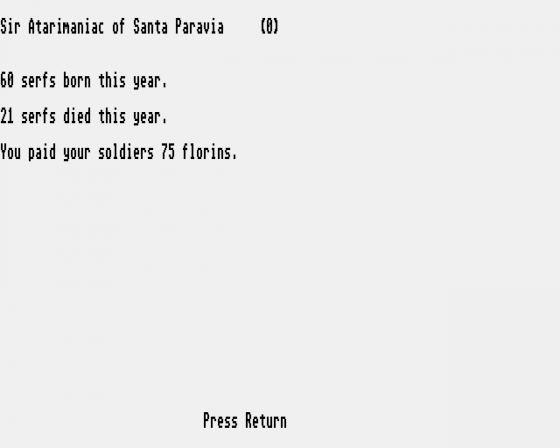 Santa Paravia en Fiumaccio Screenshot 5 (Atari ST)