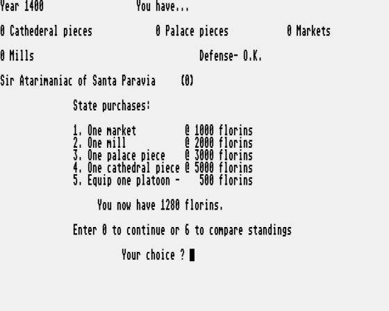 Santa Paravia en Fiumaccio Screenshot 7 (Atari ST)