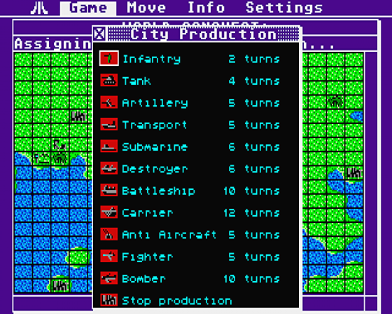 World Conquest 0.3 Beta Screenshot 5 (Atari ST)