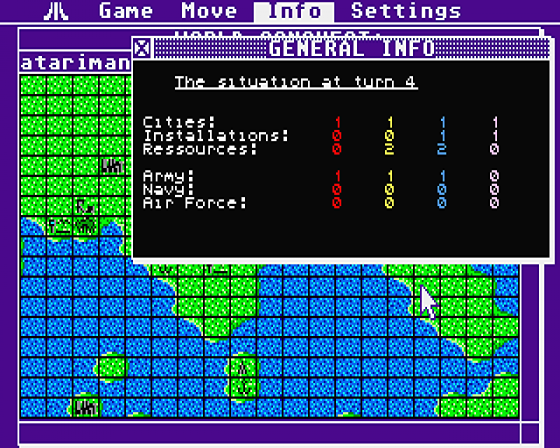 World Conquest 0.3 Beta Screenshot 7 (Atari ST)