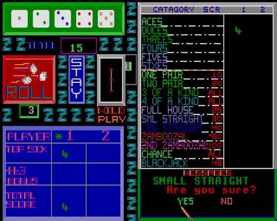 Zamboozal Poker Dice Screenshot 7 (Atari ST)