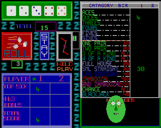 Zamboozal Poker Dice Screenshot 8 (Atari ST)