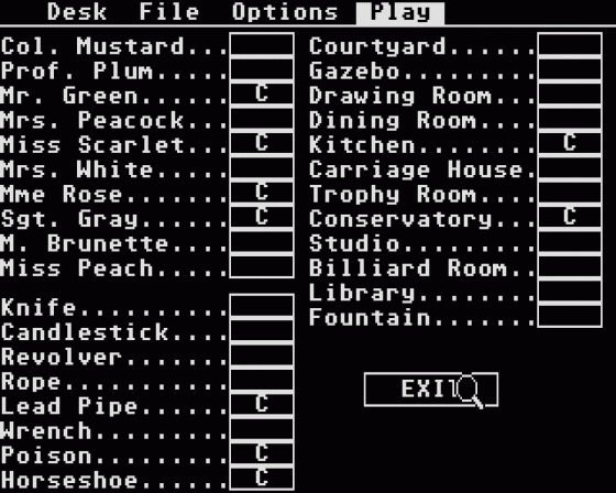 Cluedo - Master Detective Screenshot 7 (Atari ST)